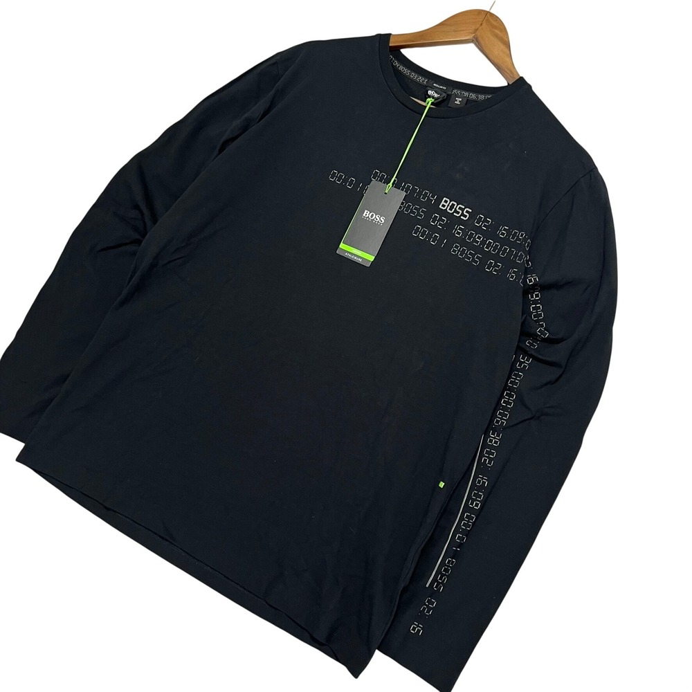 BOSS Hugo Boss Black Longsleeve Togn 2 Regular Fit Shirt Athleisure Mens L *$118